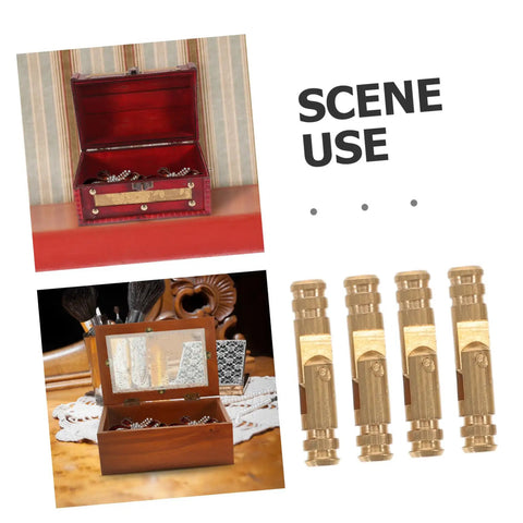 Set Of 25 Brass Barrel Hidden Hinges For Jewelry Boxes And Keepsakes, shown in use with two wooden jewelry boxes.