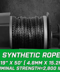 2000 Pound ATV Winch Kit With Synthetic Rope 12V Electric Waterproof Tow Winch RV Ready Off Road Recovery Wired Remote Controller Mounting Plate Fairlead And Hook synthetic rope spool, 0.19 x 50 ft