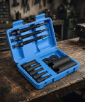 Top Quality Steel Heavy Duty Bike Bearing Puller Kit Comes With 12 Piece Motorcycle Inner Bearing Removal Tools For Auto Vehicle Maintenance And Garage Repair Hard Working Mechanics And Busy Weekenders Who Want Sick Performance On Open Road, blue case open