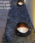 Eight Pack RGBW Landscape Lights For Outdoors illuminating pathway with anti-glare design