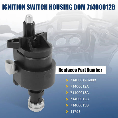 Harley Touring Ignition Switch Housing Replacement 71400012B-003 For Electra Glide Road Glide Street Glide Ultra Limited And Tri Glide 2014-2024 black housing