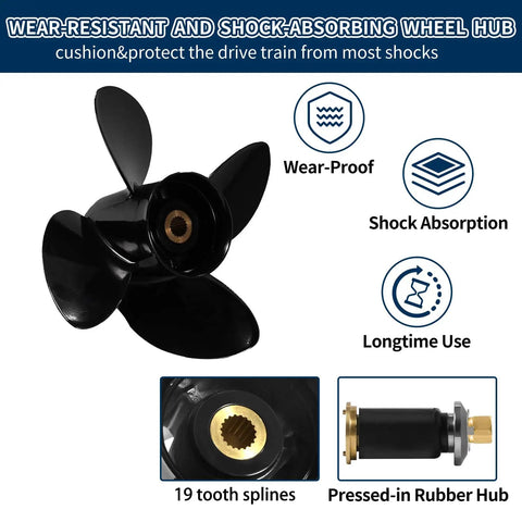 Volvo Penta SX Drive Aluminum Outboard Propeller 14.25 Inch Diameter 19 Pitch, 4 Blades, Right Hand Rotation, 19 Spline