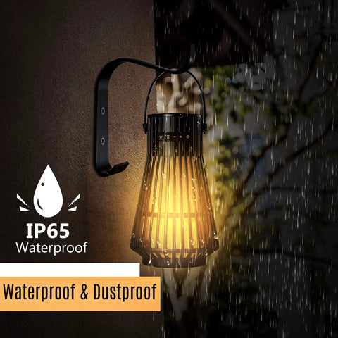 Lit LED Flame Tiki Torch Bluetooth Speaker Set With Flickering Flame TWS True Wireless Stereo IP65 Waterproof Outdoor Lantern