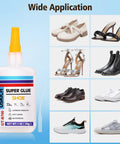 Fast Dry Shoe Repair Glue For Sneakers, Boots, Leather And Soles With Anti Clog Cap, Waterproof Clear Adhesive Bond In Seconds
