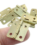 Gold Mini Butt Hinges Set 0.63 x 0.70 Inches For Small Cabinets Jewelry Boxes And Dollhouses Includes Mounting Screws 8 Pieces