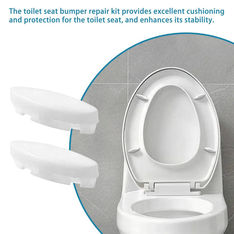 Toilet Seat Bumpers And Stability Kit With Rubber Washers For 1133070 And Kohler 1236365, Noise Reduction Hardware, 2 Pack White