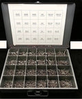 Oval Head Sheet Metal Screws Set In 18-8 Stainless Steel 1540 Piece Hardware Fastener Kit in open tray