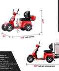 Dimensions of Badass Two In One Electric Golf Cart And Adult Mobility Scooter with rear box, 32" width, 73.2" length.