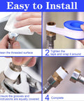 Installing 100 Rolls PTFE Teflon Tape 1/2 Inch By 520 Inch Plumber Tape Waterproof Sealant for shower heads and fittings