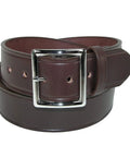 1.75 Inch Leather Garrison Belt In Brown Size 40 Full Grain English Bridle Leather Drum Dyed To Prevent Cracking 7 Tip Holes