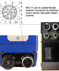 M12 17 Pin A Coded Female To Flying Lead Vision Cable 5m Compatible With Cognex and other vision systems
