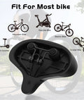 Oversized Extra Wide Bike Seat For Women And Men, All Day Comfy Saddle For various bike types and stationary workouts