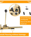 Pro Flooring Jack Tool For Quick Positioning And Gentle Lifts With Heavy Duty Iron Build And Non Slip Handles shown with components