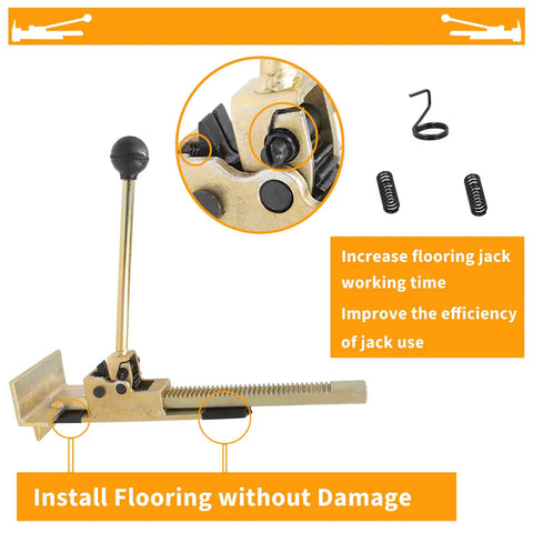Pro Flooring Jack Tool For Quick Positioning And Gentle Lifts With Heavy Duty Iron Build And Non Slip Handles shown with components