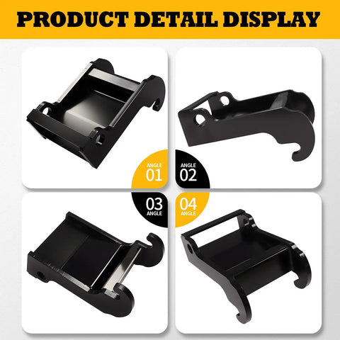 Quick Attach X Change Excavator Coupler Bracket For E Series And Mini Excavators With Bucket Mount Attachment In Black Coated Steel