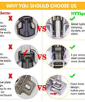 Comparison between plastic hydraulic and metal hinges; durable metal features highlighted for Twenty Piece Soft Close Satin Nickel Cabinet Door Hinge Set For Full Overlay Cabinets Concealed 110 Degree Opening Durable Stainless Steel Hardware Kit With 20 Hinges.