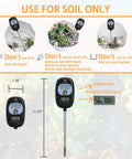 7 In One Soil Test Kit With Dope Easy Read LCD Display and Moisture Meter PH Meter showing measurements for garden use