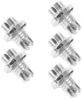 Five Piece Silver Steel Car Wheel Lug Nuts Set For Universal Tire And Rim Replacement Premium Rust Resistant Finish close-up view