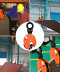 Orange YATOINTO plate lifting clamp with black hook, 1T capacity, for lifting plates with up to 0.6 in jaw opening.
