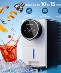 Heavy Duty Compact Nugget Ice Maker For Countertop With Auto Dispenser Makes Up To 33 Lbs Of Chewable Pebble Ice Daily, 1.8L tank visible.