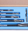 Boxed H.S.S. Solid Cap Screw Counterbore Set, 7 Piece, 3 Flute, Straight Shank, Inch Size Counterbores For Cap Screws