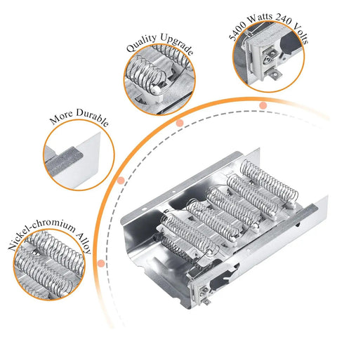Easy Fit Dryer Heating Element And Thermal Fuse Kit For Whirlpool Kenmore Maytag Amana Dryers Replaces 279837 AP3094254