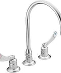 Mdura Widespread Kitchen Faucet In Chrome Finish For Commercial Use, 1.5 GPM Flow, Pro Grade Durable OEM Replacement Part