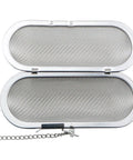 Heavy Duty Stainless Steel Ultrasonic Cleaning Baskets With Bulletproof Fine Mesh Bottoms To Secure Tiny Parts And Get Your Jewelry Watch Movements Looking Mint Without The Hassle, open view.