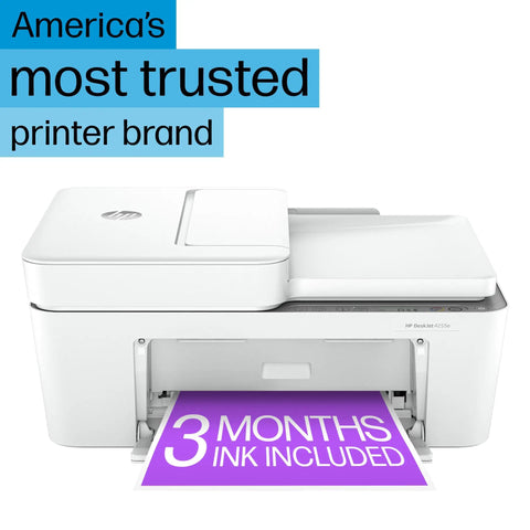 Slick Wireless All-In-One Color Inkjet Printer With Scanner And Copier For Home Office Includes Three Month Ink Supply shown with ink page.