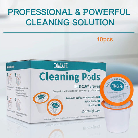 Descaler Cleaning Pods Pack For K Cup Coffee Makers 1.0 And 2.0, 10 count box with a single cleaning pod