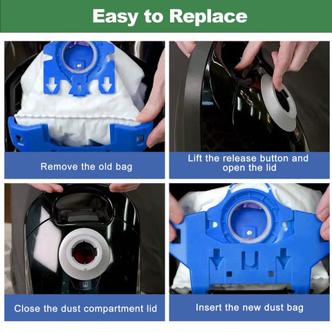 12 Pack AirClean 3D GN Vacuum Bags Replacement For GN Series Fits Classic C1 Complete C1 C2 C3 No Brainer Easy Maintenance