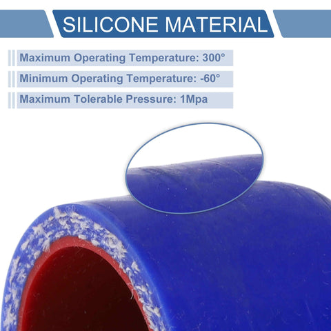 32mm ID Silicone Hose End Cap 1-1/4 Inch With 4-Ply Polyester Wrap, Blue exterior and red interior close-up view