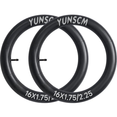 Heavy Duty 16 Inch Bike Inner Tubes 16x1.75 16x1.90 16x2.10 16x2.125 AV Schrader Valve 45/57-305 Compatible With 16x1.75 To 16x2.25 Tire Tubes 2-Pack image