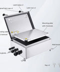 Open Tough As Nails IP65 Weatherproof Stainless Steel Wall Mount Electrical Enclosure Box With Mounting Plate Inside