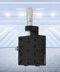Micrometer Fine Tuning Cross Roller Linear Stage For Rock Solid X Axis Travel 60x60mm Aluminum Translation Table With Manual Adjustment And Smooth Glide Performance in a futuristic setting.