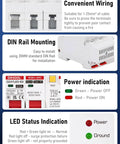 Heavy Duty Ground Fault Circuit Breaker With Surge Protection For DIN Rail Mount Two Pole 63 Amp 120V To 240V AC Leakage Trip 30mA Short Circuit Protection And Circuit Isolation with DIN rail mounting and LED indicators