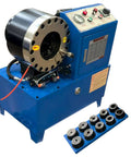 Badass Heavy Duty Electric Hose Crimper And 10 Die Sets 3600 KN Hydraulic Press with digital controls and multiple dies.