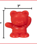Set Of Sixty Mini Bear Counters Packed In A Sturdy Jar With Tweezers And An Activity Guide For Big Time Sorting Practice And Kid Approved Early Learning Adventures. Red 1-inch plastic bear counter with raised hand.