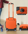 Underseat Carry On Luggage With Handle 17 Inch Travel Duffle Bag For Men And Women Orange Lightweight Durable Airplane Bag