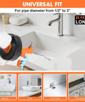 Heavy Duty Auto Feed Drain Snake With Drill Attachment in use, 25 Foot Flexible Steel Clog Crusher for kitchen sinks.