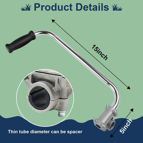 Two Pack Ergonomic Trimmer Handle Set With Bracket Clamp For Aluminum Lawn Trimmers, 15-inch curved design