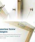 Bear Claw Hanger Screws 30 Pack Heavy Duty Picture Hangers For Drywall And Plaster Walls with attached hooks and wire