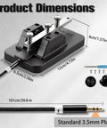 Portable Morse code trainer key, 12cm base, 4cm tall, with 3.5mm plug and accessories