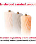 Three unfinished wooden legs with 5/16 inch bolts for Round Taper Furniture Legs 16 Inch, 4 Pack, Self Leveling Quick Mount Wood Legs.