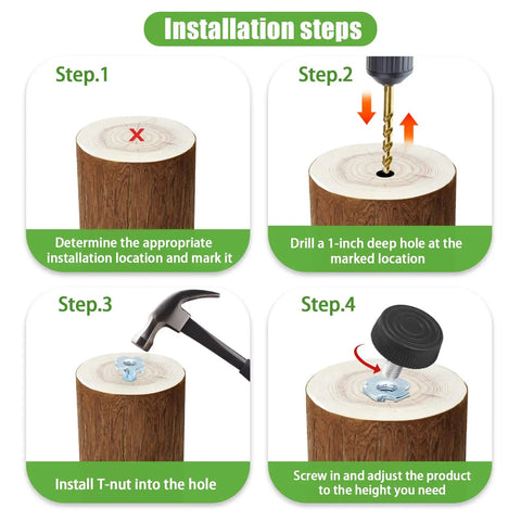 Installation steps for Heavy Duty 12 Pack Adjustable Furniture Levelers With M6 Thread Anti Wobble Feet.