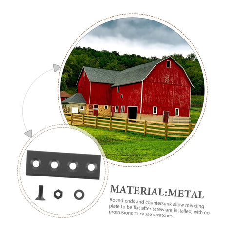 Smooth Barn Door Track Connector Heavy Duty Metal Bracket with screws, washers, and black finish for farmhouse sliding doors
