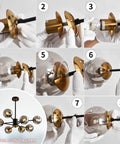 Installation guide for Eight-Light Glass Globe Sputnik Chandelier Matte Black And Gold Dope Modern Vintage Pendant Light