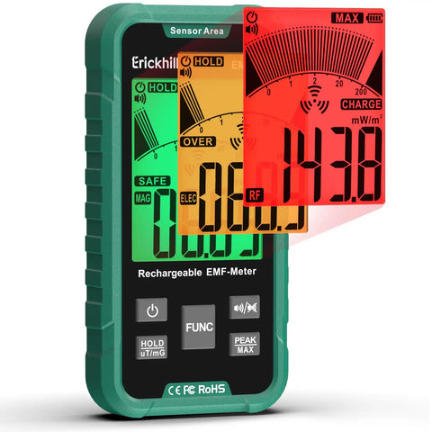 3 In 1 EMF Detector For EF MF And RF And WiFi Radiation Readings Must Have Portable EMF Meter With Color Sound And Light Alarm