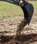 24 Inch Front And Backhoe Bucket With Hydraulic Tilt, beefy carbon steel teeth excavator attachment digging soil