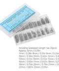 No Sweat Watch Band Link Cotter Pin Assortment Set Stainless Steel Spring Bars in clear case with assorted sizes for watch repair.